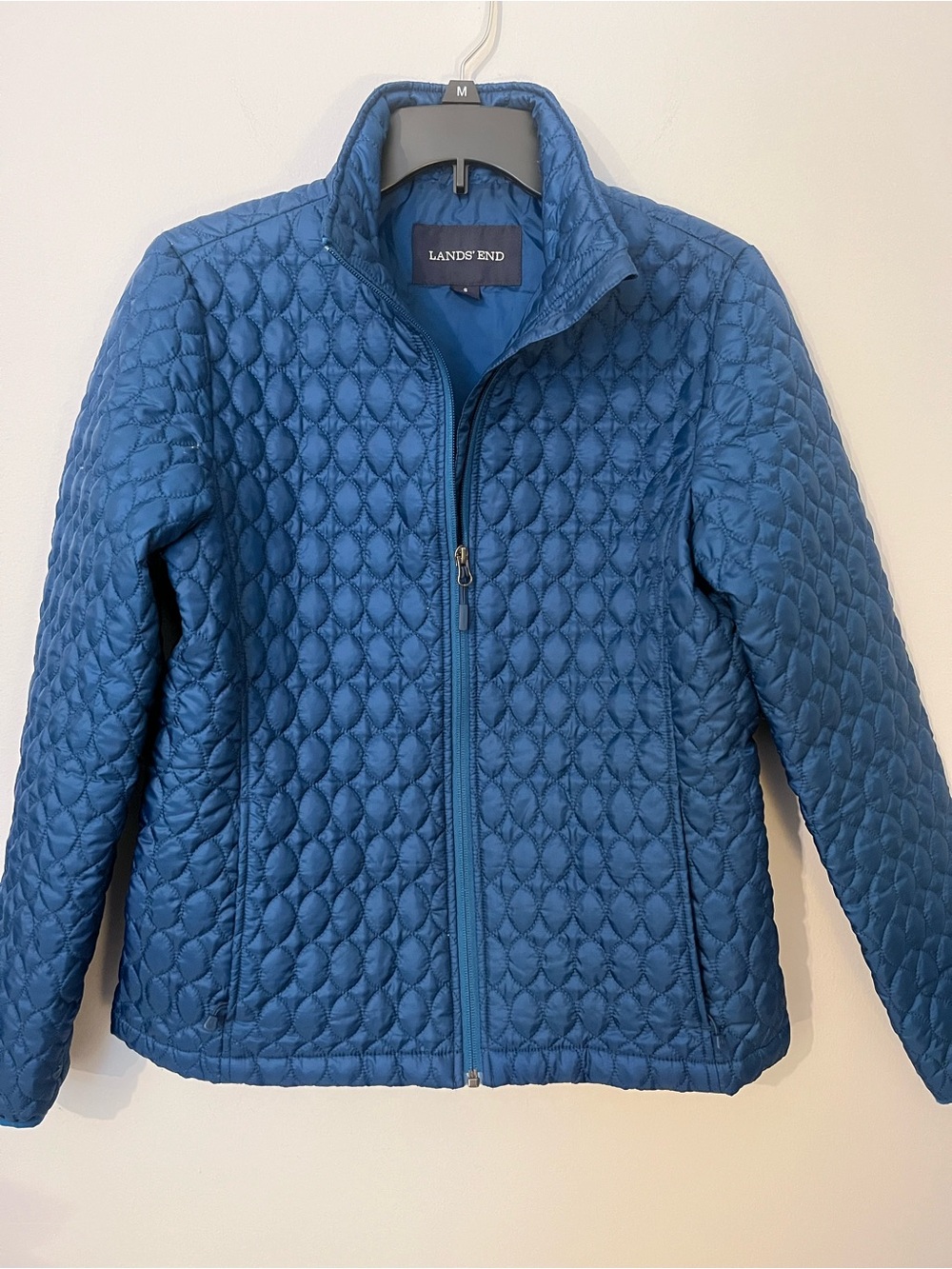 Lands' End Women’s Permaloft Blue Quilted Full Zip Jacket with Zip Pockets Small